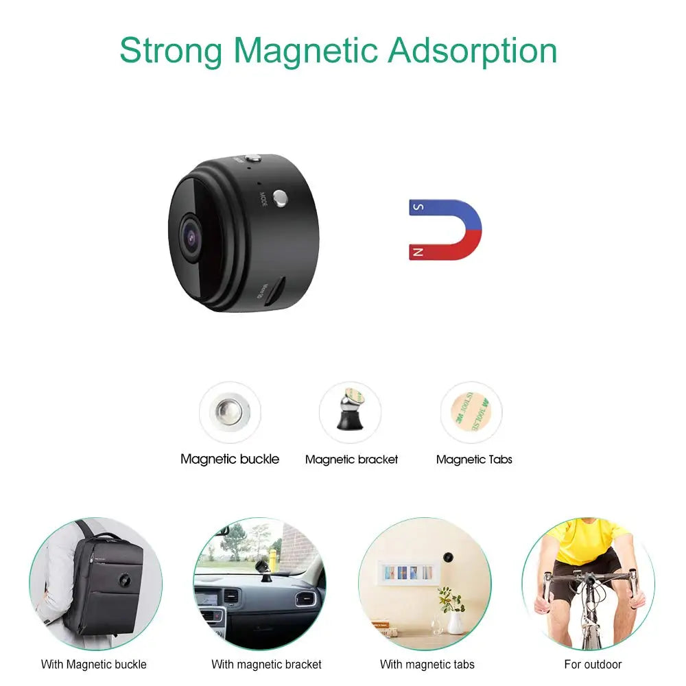 Mini Câmara de Vigilância Wi-Fi HD para InteriorMOS 2MP Telefon Alarm Camera