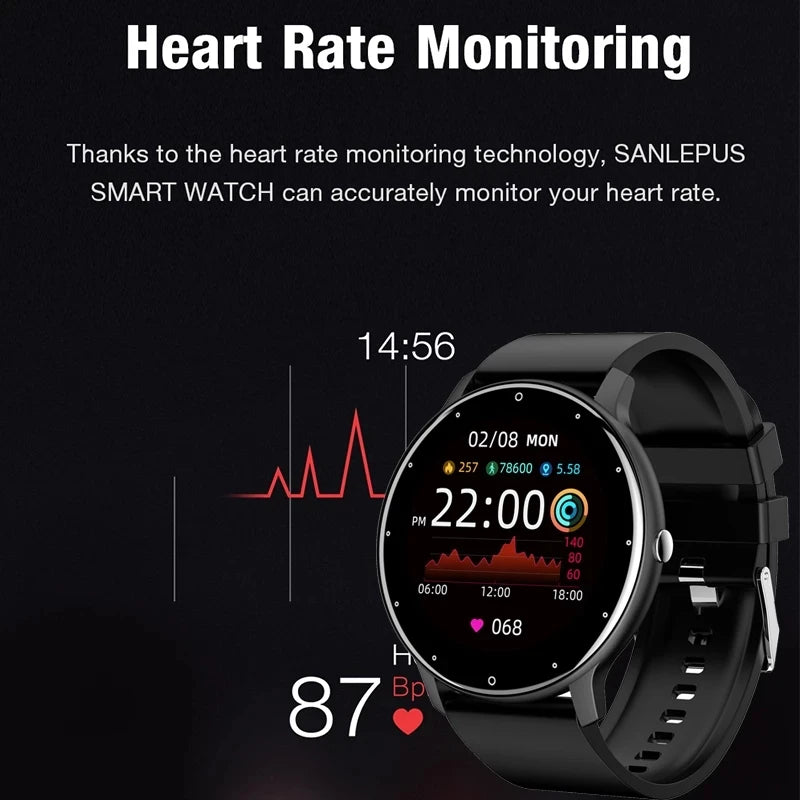 Smartwatch Elegante Redondo com Monitorização da Saúde e Fitness