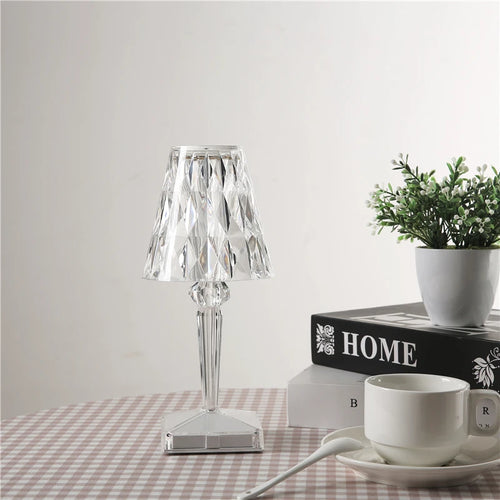 Candeeiro de Mesa Cristal LED Recarregável Touch