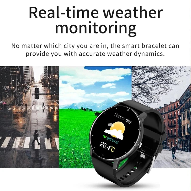 Smartwatch Elegante Redondo com Monitorização da Saúde e Fitness