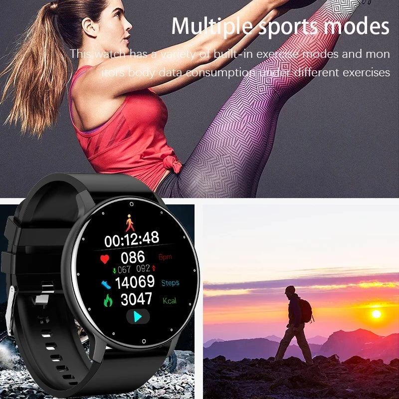 Smartwatch Elegante Redondo com Monitorização da Saúde e Fitness