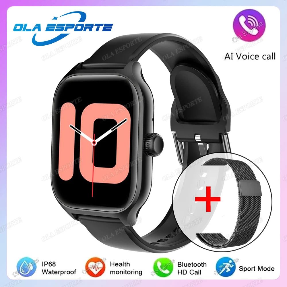Smartwatch HD 2,01” com Chamadas Bluetooth e Monitorização da Saúde