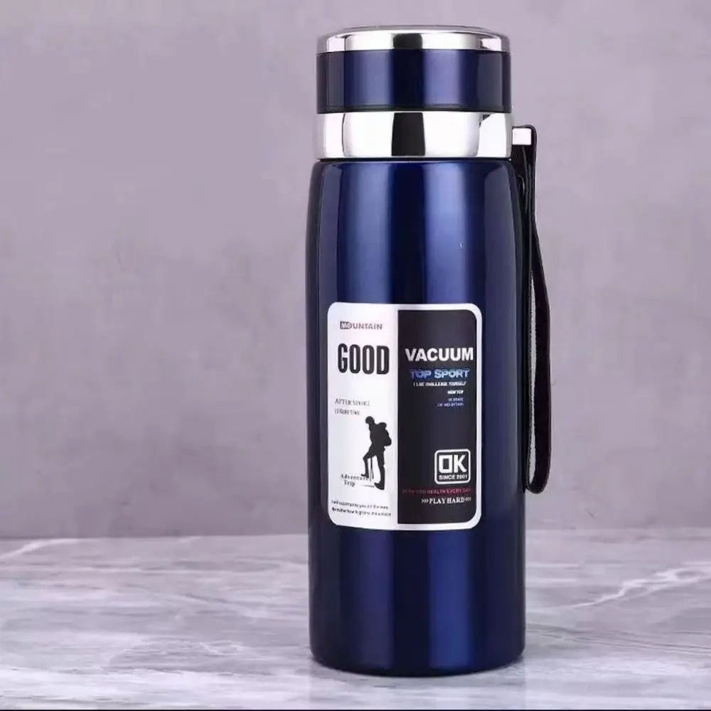 800/1000ml Sports Thermos Bottle Large Capacity Stainless Steel Insulated Water Bottle with Hanging Rope Leak Proof