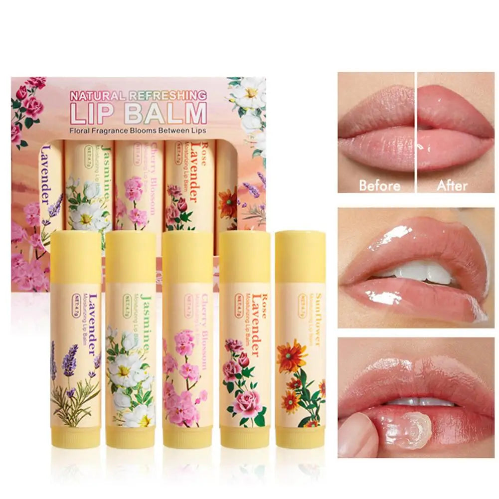 Conjunto de Bálsamos Labiais Hidratantes com Aroma de Frutas