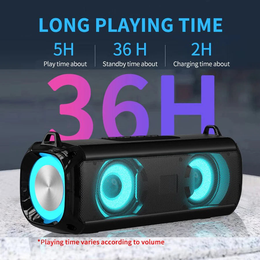 Wireless Portable Bluetooth Speaker Subwoofer Radio FM Sound Box Music Bass With Lamp Caixa De Som Blootooth Audio Coluna Column
