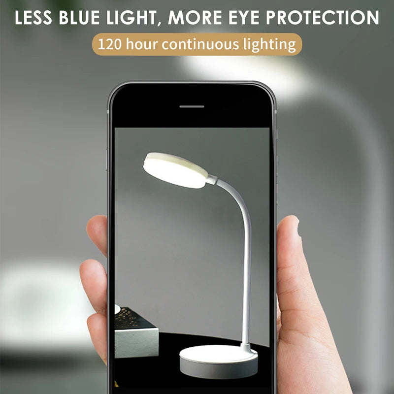 Table Lamp USB Plug Rechargeable Desk Lamp Bed Reading Book Night Light LED 3 Modes Dimming Eye Protection Light Bedside Lamp