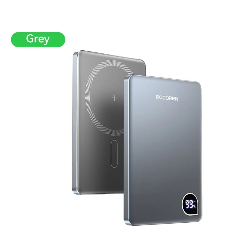 Power Bank Magnética 10000mAh com Carregamento Rápido Sem Fios 20W