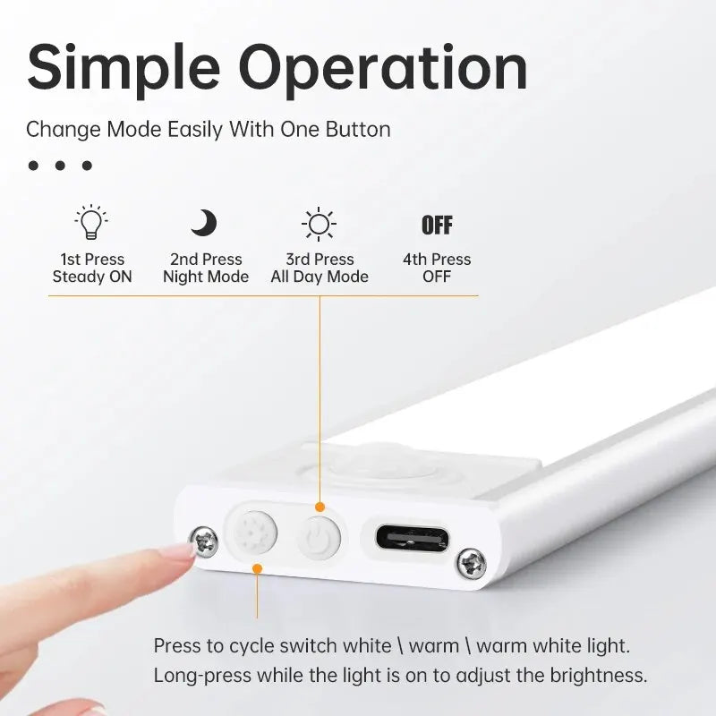 Luz LED Inteligente com Sensor de Movimento USB