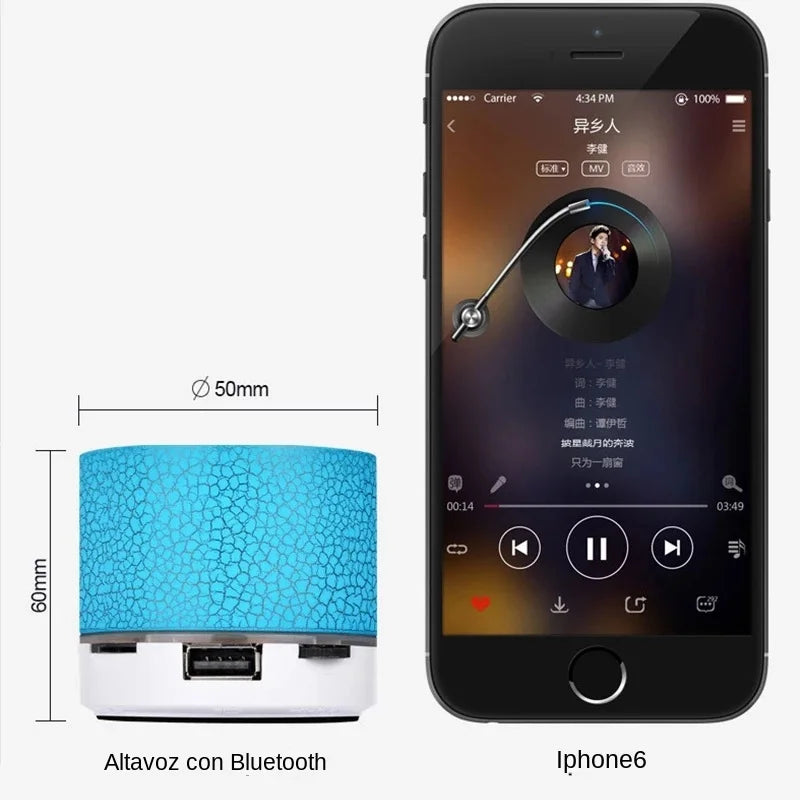 Bluetooth Mini Speaker Wireless Speaker Colorful LED TF Card USB Subwoofer Portable MP3 Music Sound Column For Car PC Smartphone