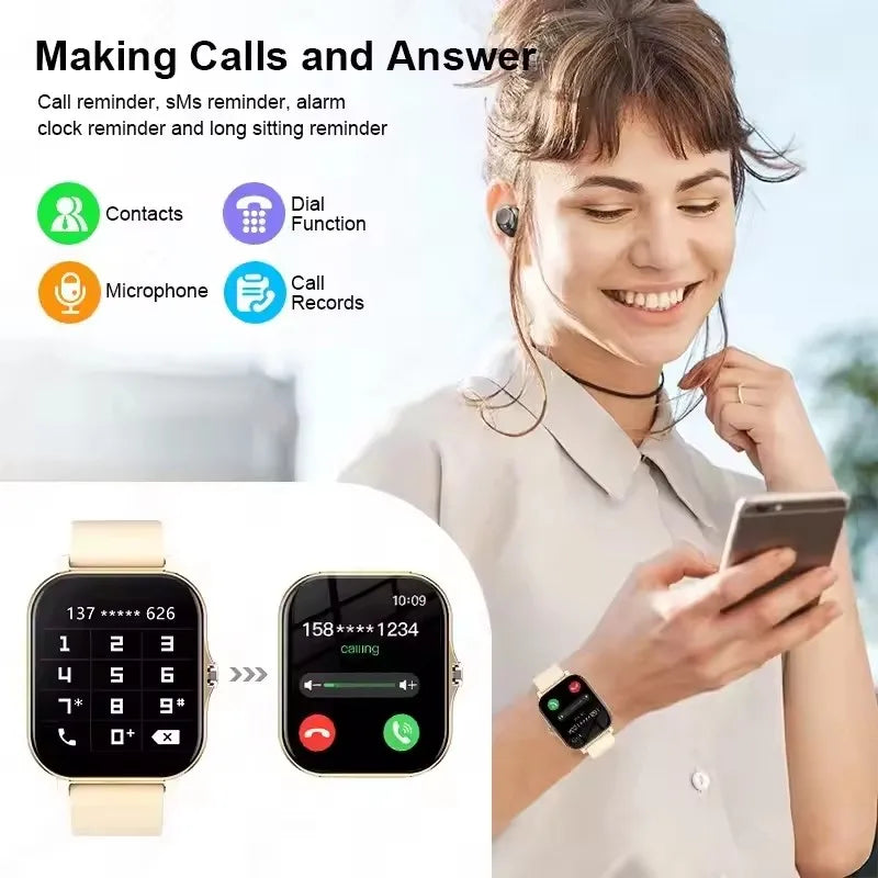 Smartwatch Inteligente com Chamadas Bluetooth e Ecrã Tátil HD