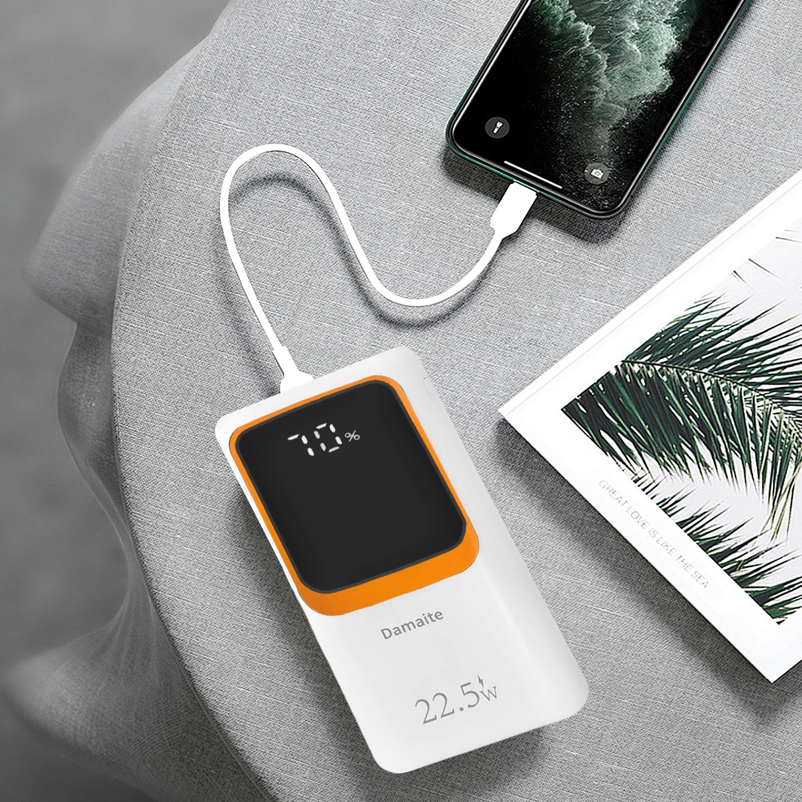 Power Bank 10.000 mAh 22,5W – Carregamento Rápido PD com Cabos Integrados