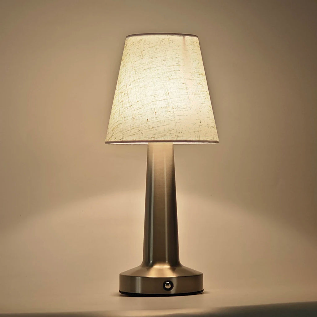 Candeeiro de Mesa LED Touch Recarregável com Abajur Premium