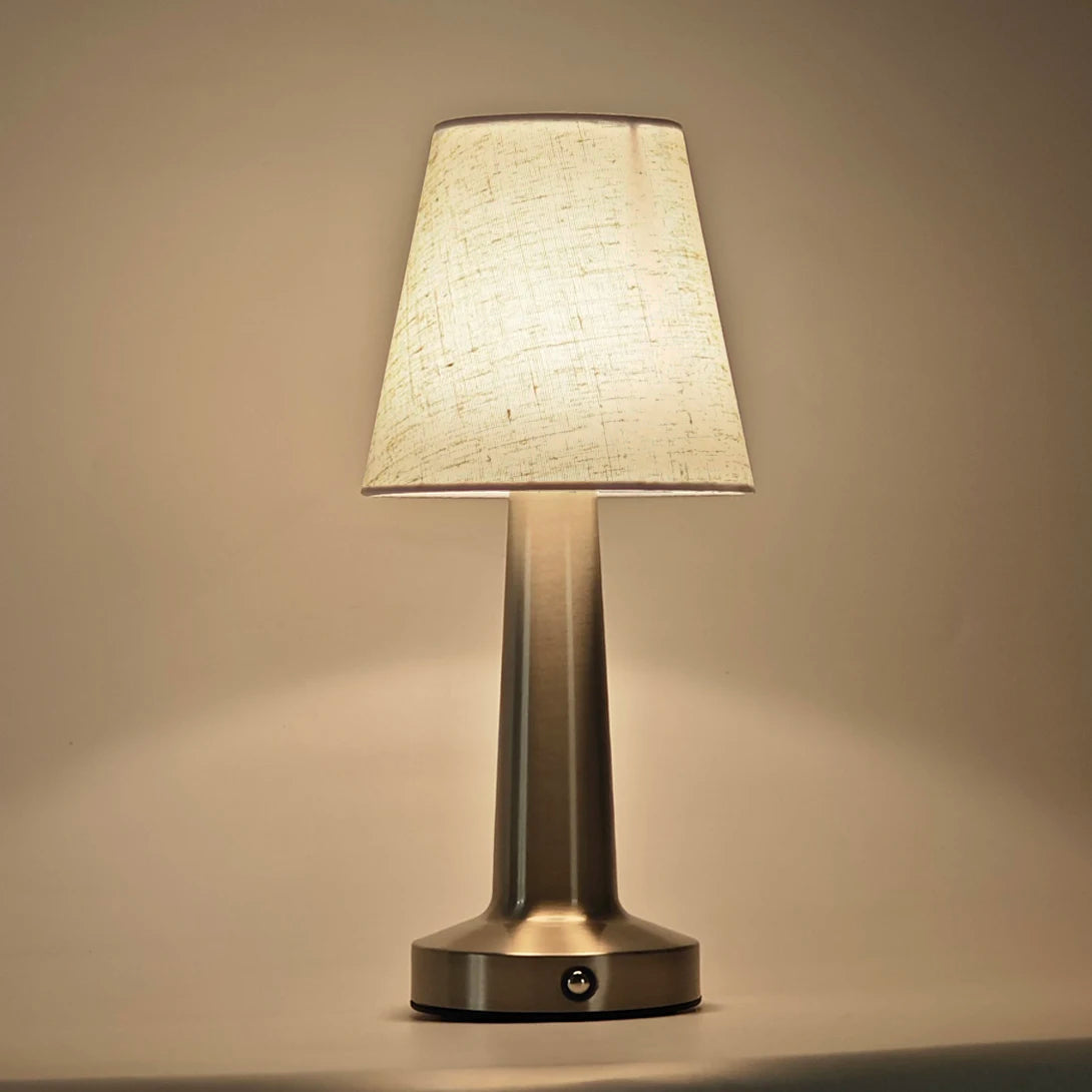 Candeeiro de Mesa LED Touch Recarregável com Abajur Premium