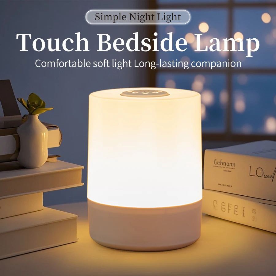 Candeeiro LED Tátil Recarregável com Comando – Luz Ambiente para Quarto