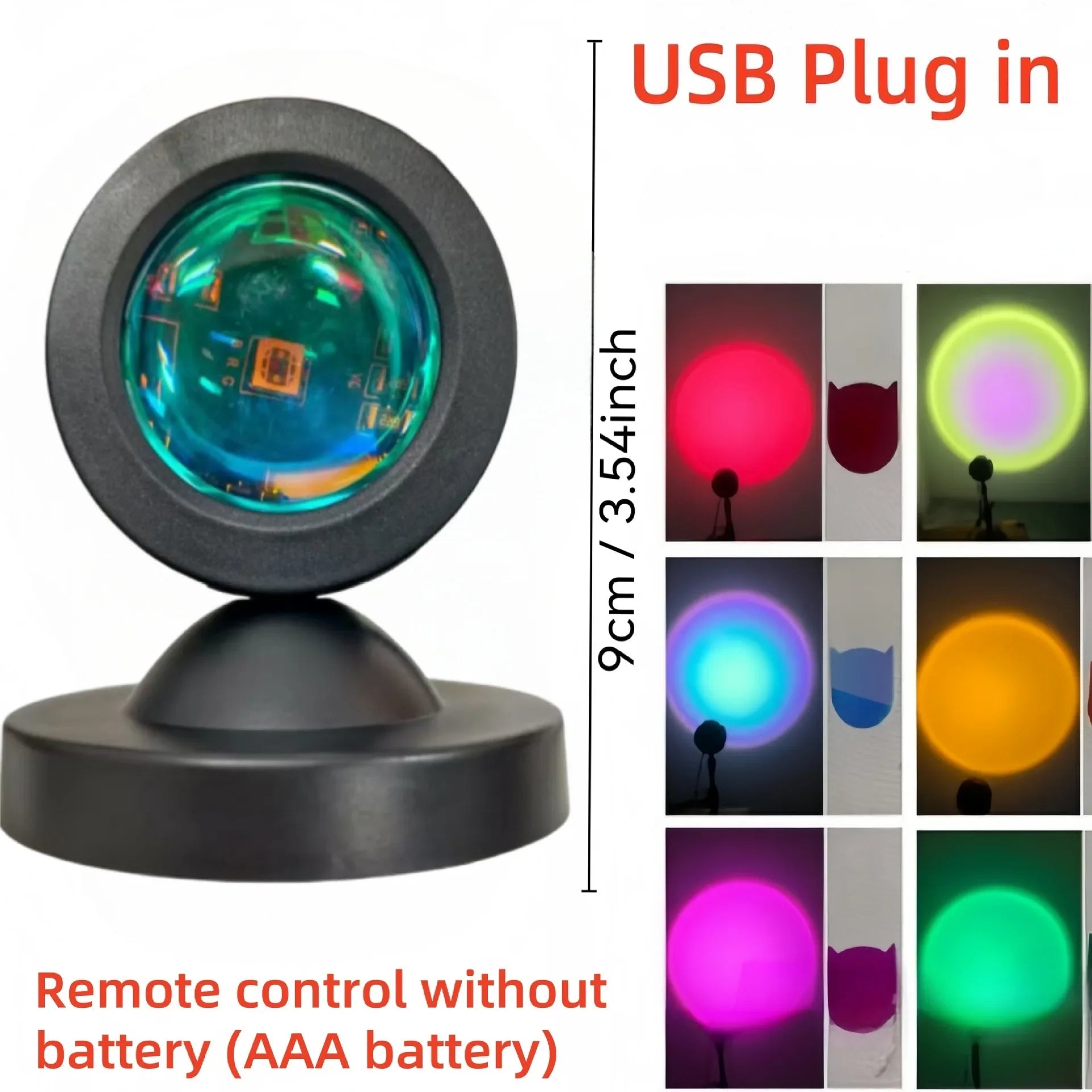 Projetor LED Sunset RGB com Comando – Luz Ambiente Multicolor para Decoração