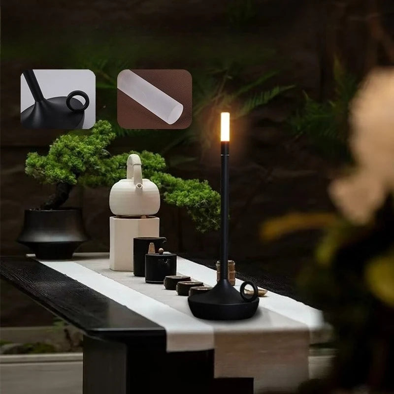 Candeeiro LED Ambiente Recarregável Estilo Vela Premium