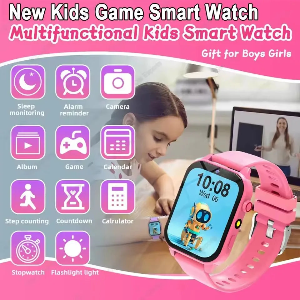 Smartwatch Infantil com Jogos, Música e Ecrã Tátil HD