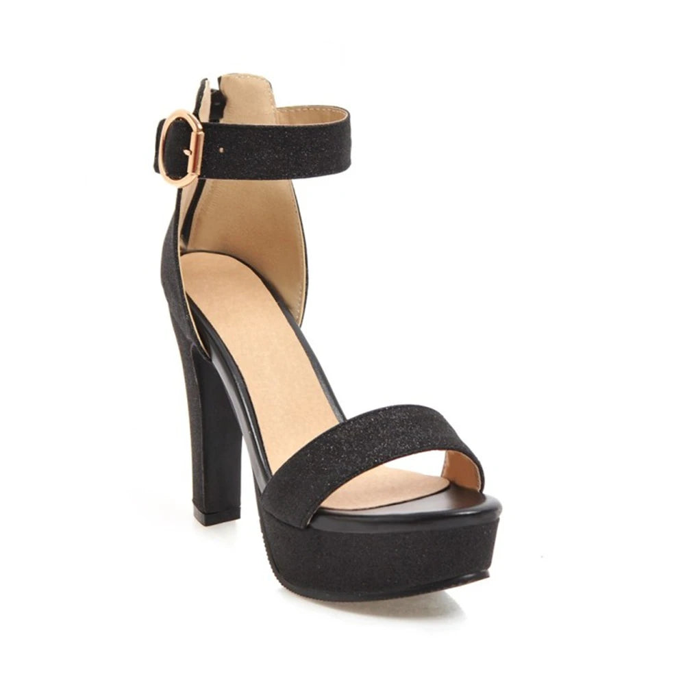 High Heels Sandals Women Fashion Open Toe Dress Bridal Shoes Banquet Party Ankle Buckle Work Clothes Pumps Platfrom Shoes 818