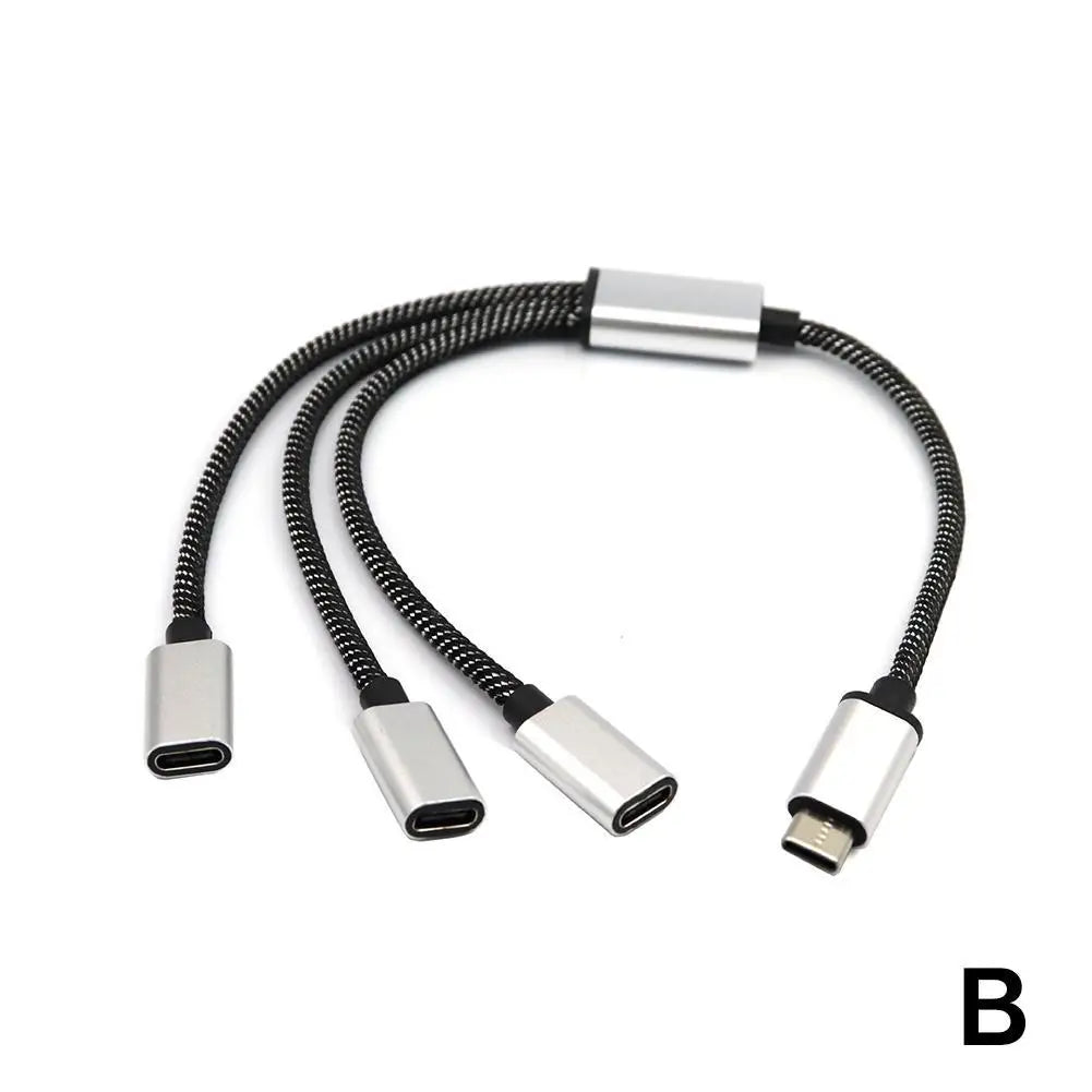 Hub USB-C Multiportas 3 em 1 | Adaptador OTG de Alta Velocidade