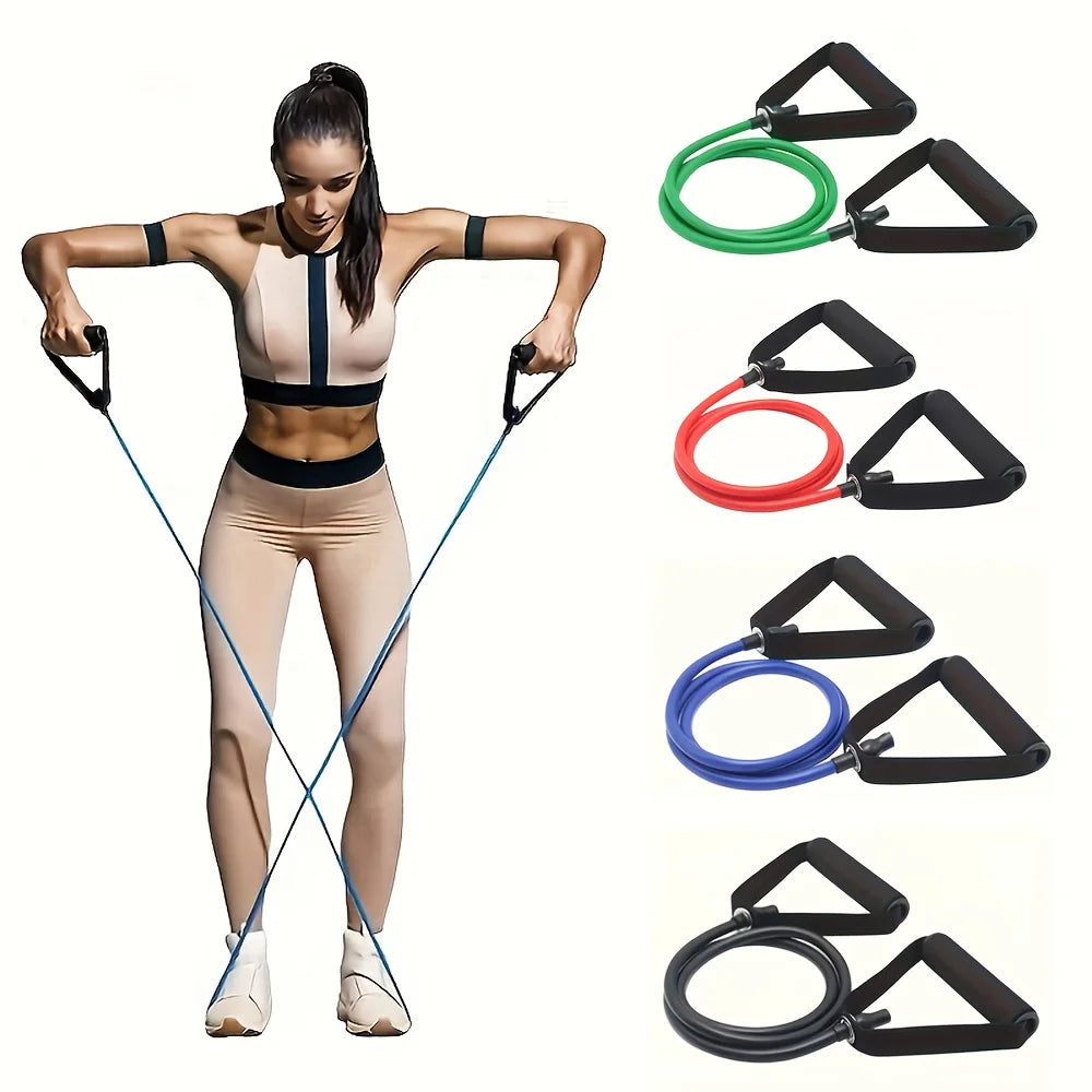 Kit de Bandas Elásticas de Resistência com Pegas – 4 Níveis