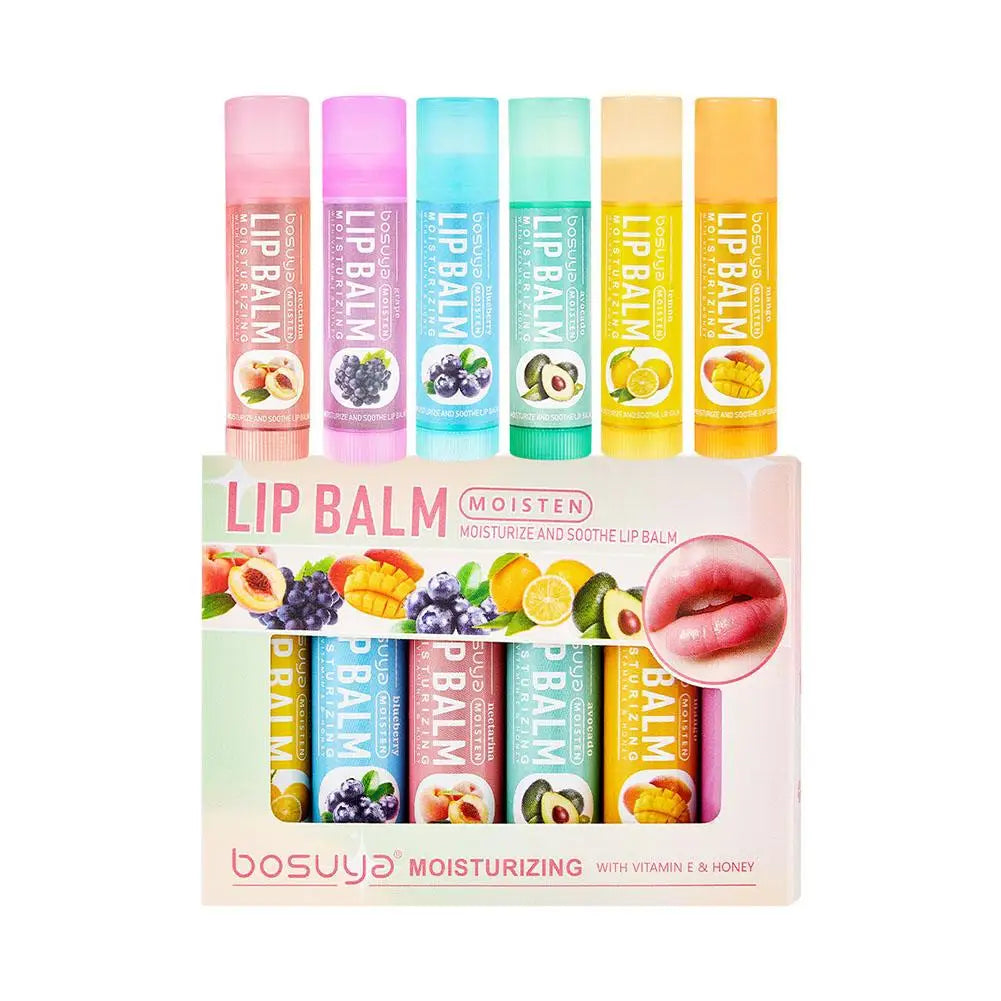 Conjunto de Bálsamos Labiais Hidratantes com Aroma de Frutas