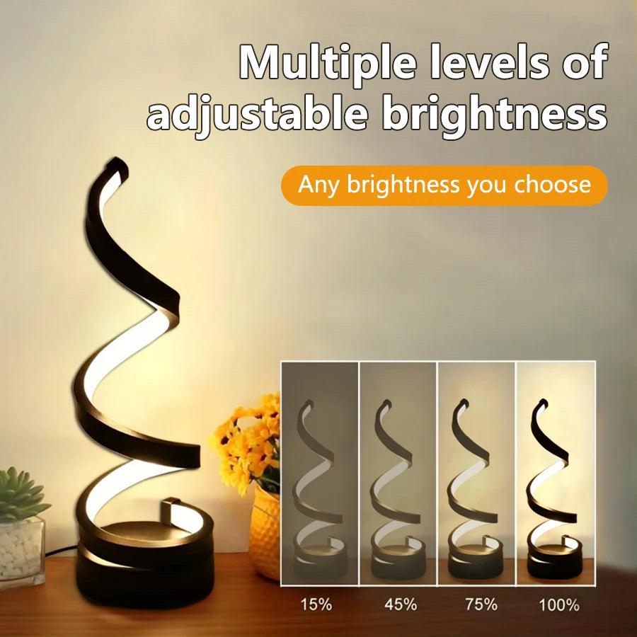 Candeeiro de Mesa LED Espiral Premium