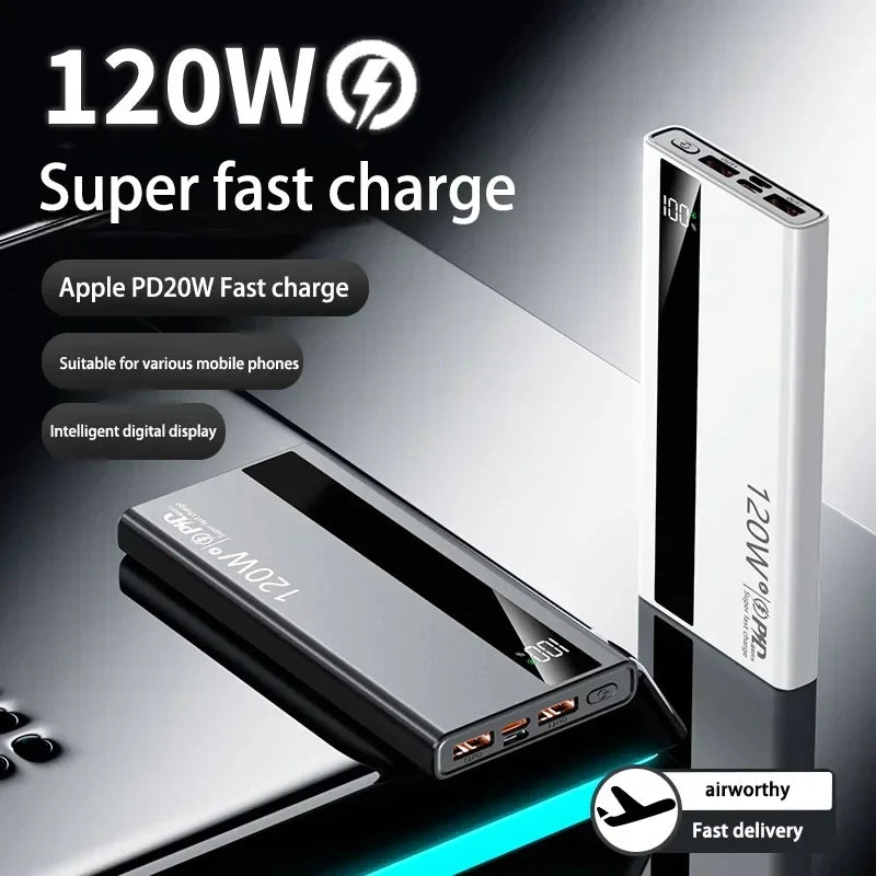 Power Bank 50.000 mAh 120W – Carregamento Rápido USB-C e USB