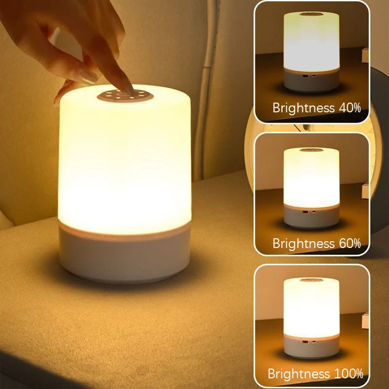 Candeeiro LED de Cabeceira Recarregável - Luz Regulável com controlo Tátil