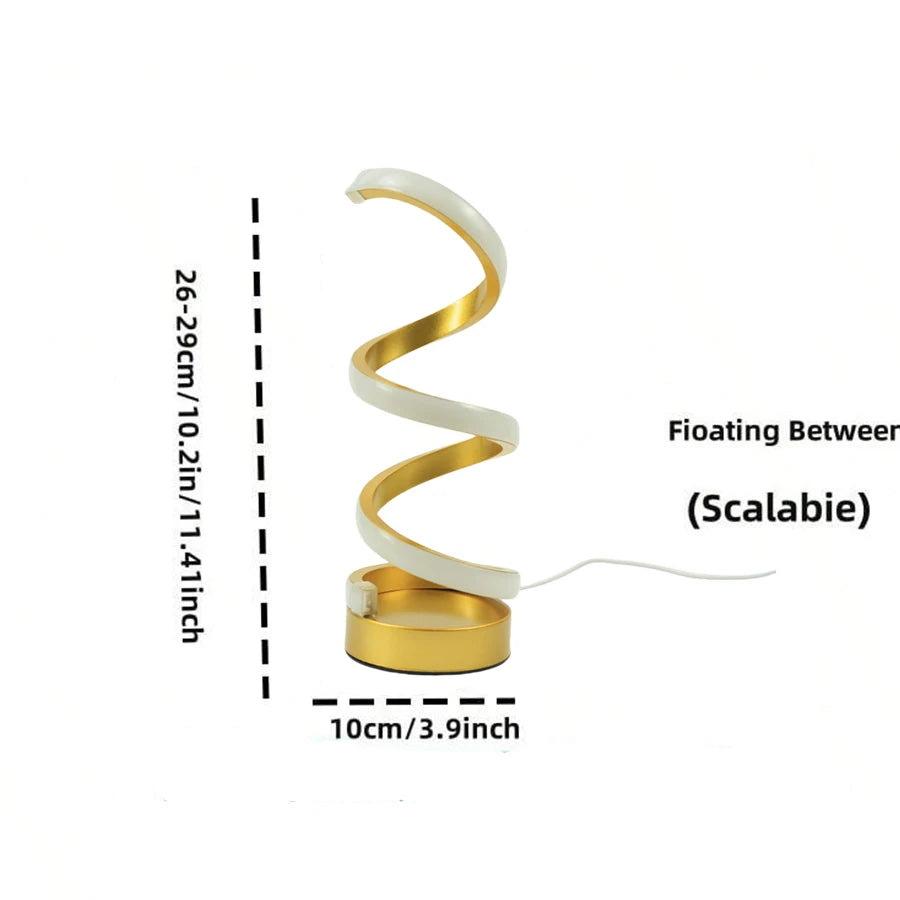 Candeeiro LED Espiral Moderno com Intensidade Ajustável