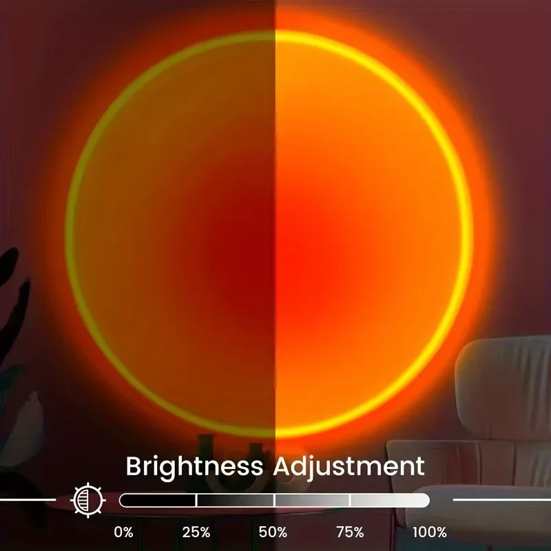 Projetor LED Sunset RGB com Comando – Luz Ambiente Multicolor para Decoração