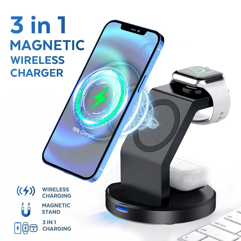 Estação de Carregamento Magnética 3 em 1 para, Apple