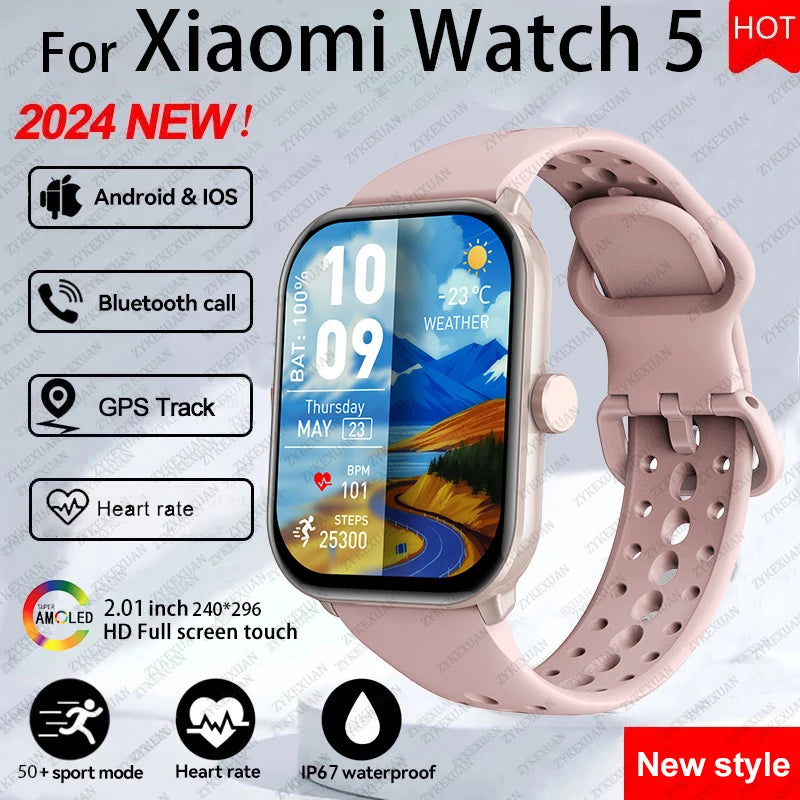 Smartwatch AMOLED com Chamadas Bluetooth, GPS e Monitorização da Saúde