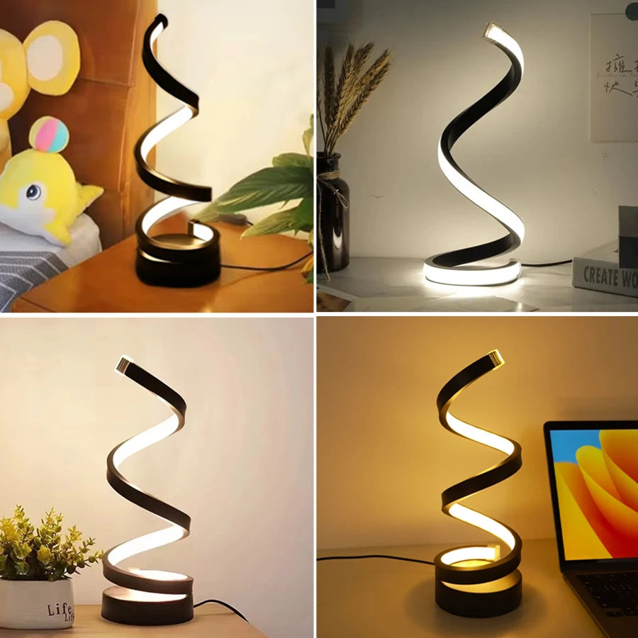 Candeeiro de Mesa LED Espiral Premium