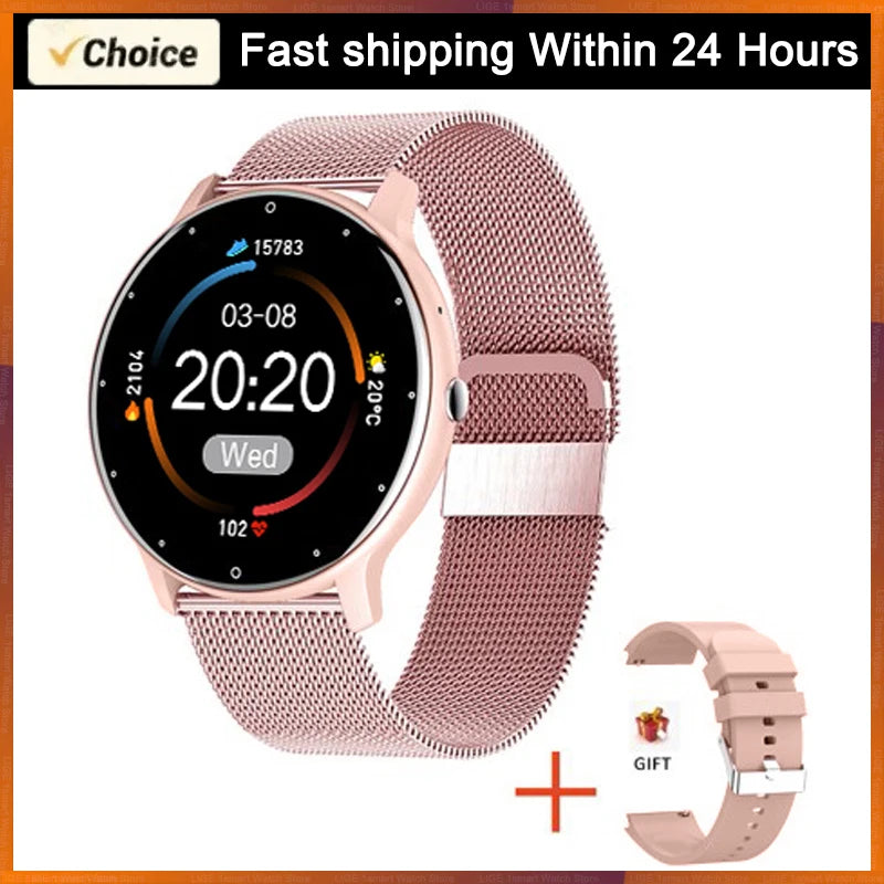 Smartwatch Elegante Redondo com Monitorização da Saúde e Fitness