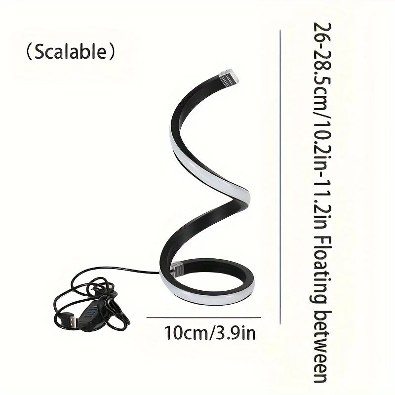 Candeeiro LED Espiral Moderno com Intensidade Ajustável