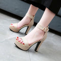 High Heels Sandals Women Fashion Open Toe Dress Bridal Shoes Banquet Party Ankle Buckle Work Clothes Pumps Platfrom Shoes 818