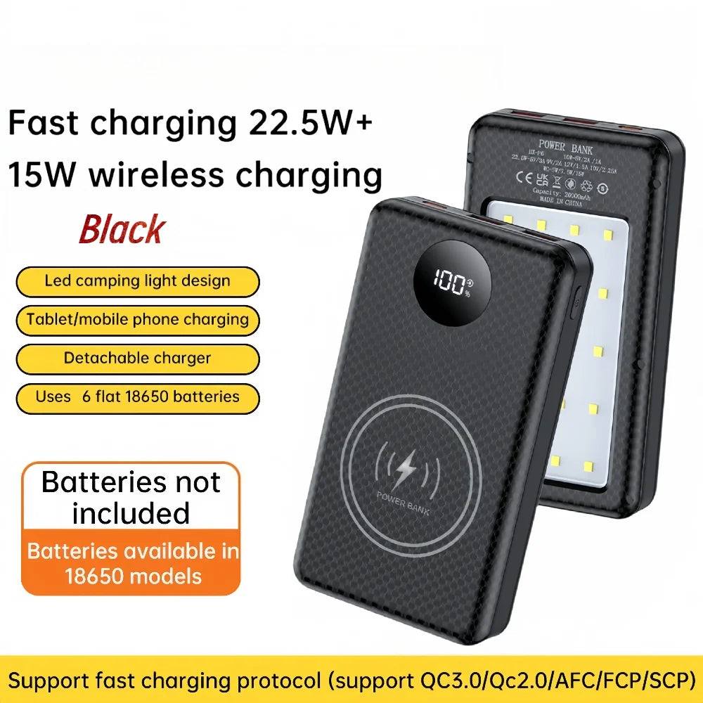 Power Bank Magnética 20.000mAh com Carregamento Rápido 22.5W e Carregamento Sem Fios
