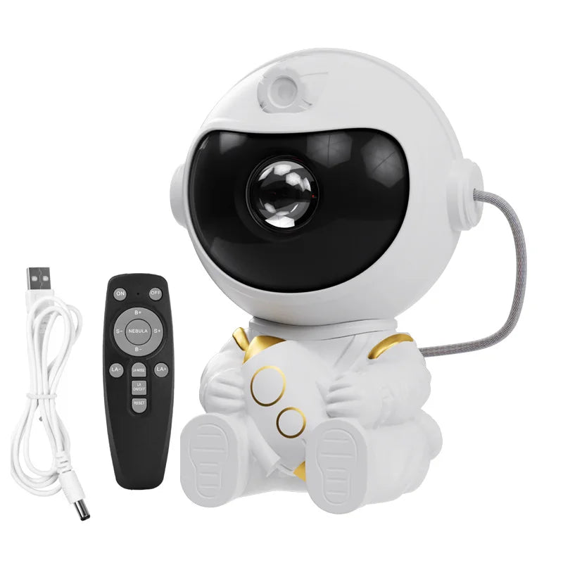 Projetor Astronauta LED – Luz Noturna Galáxia com Nebulosa e Estrelas