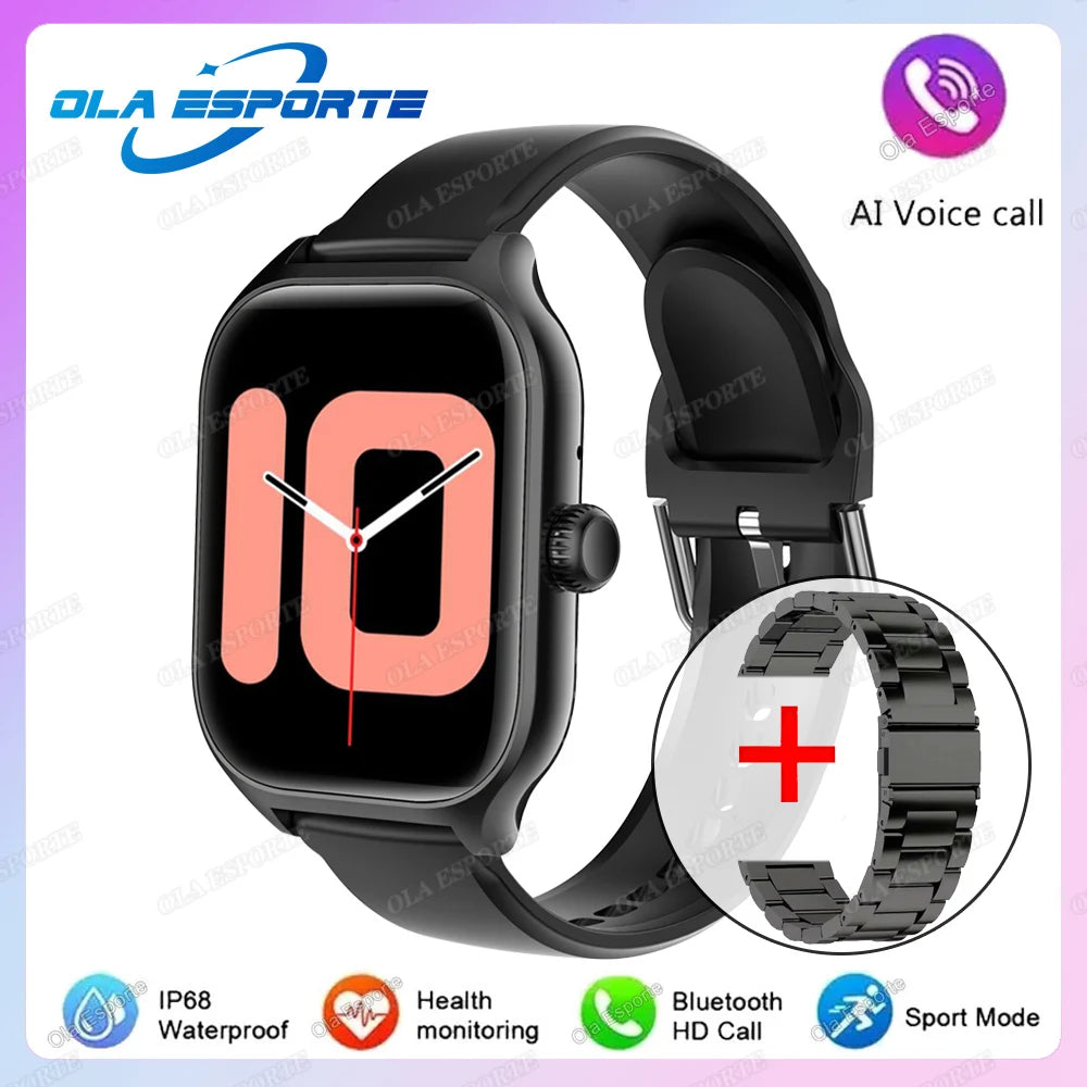 Smartwatch HD 2,01” com Chamadas Bluetooth e Monitorização da Saúde