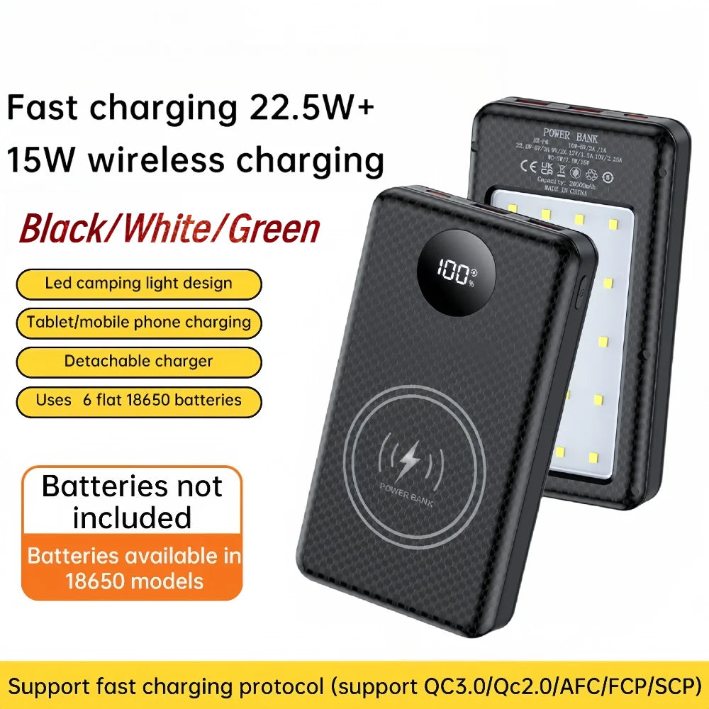 Power Bank Magnética 20.000mAh com Carregamento Rápido 22.5W e Carregamento Sem Fios