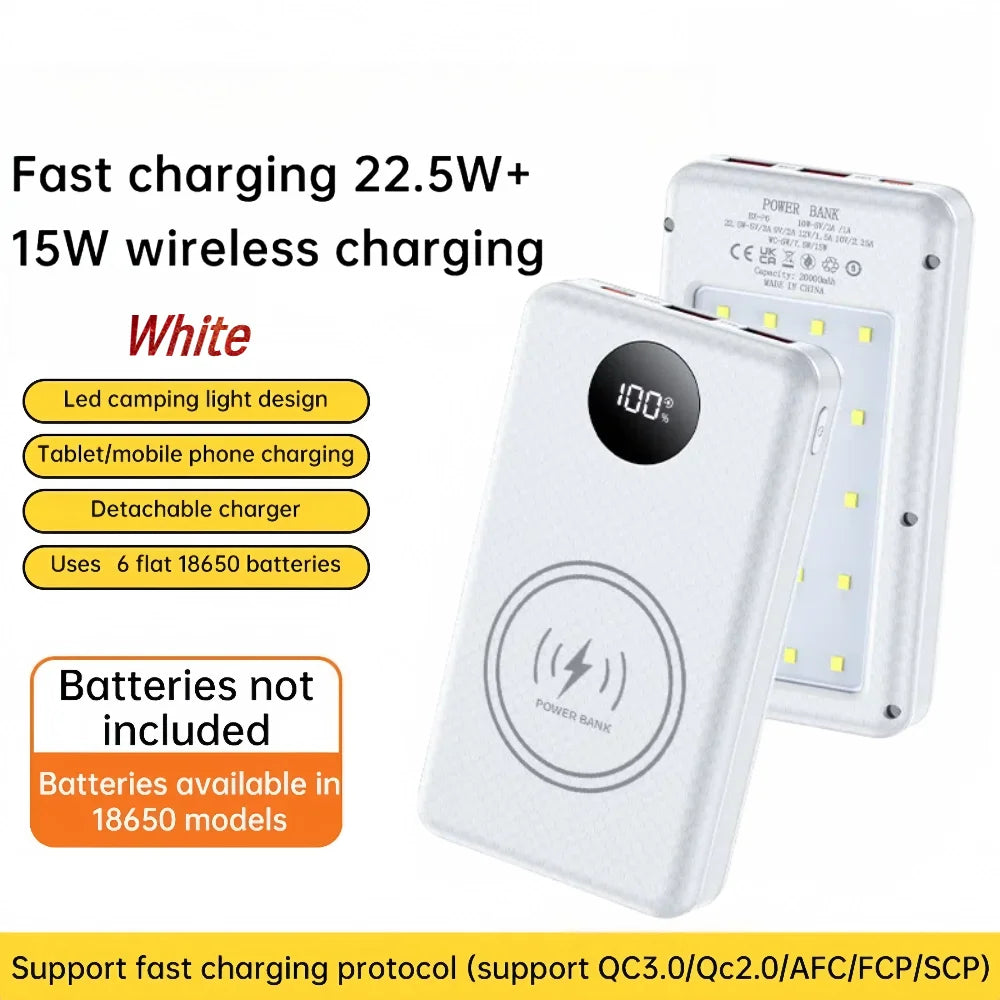Power Bank Magnética 20.000mAh com Carregamento Rápido 22.5W e Carregamento Sem Fios