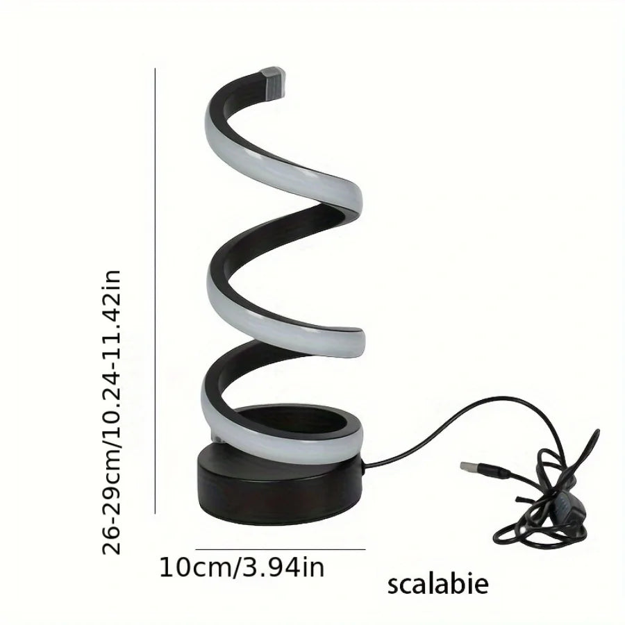 Candeeiro LED Espiral Moderno com Intensidade Ajustável