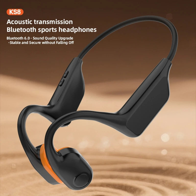 Open-Ear Bone Conduction Bluetooth Headphones with Extra-Long Battery Life Perfect for Sports Running Cycling Swimming
