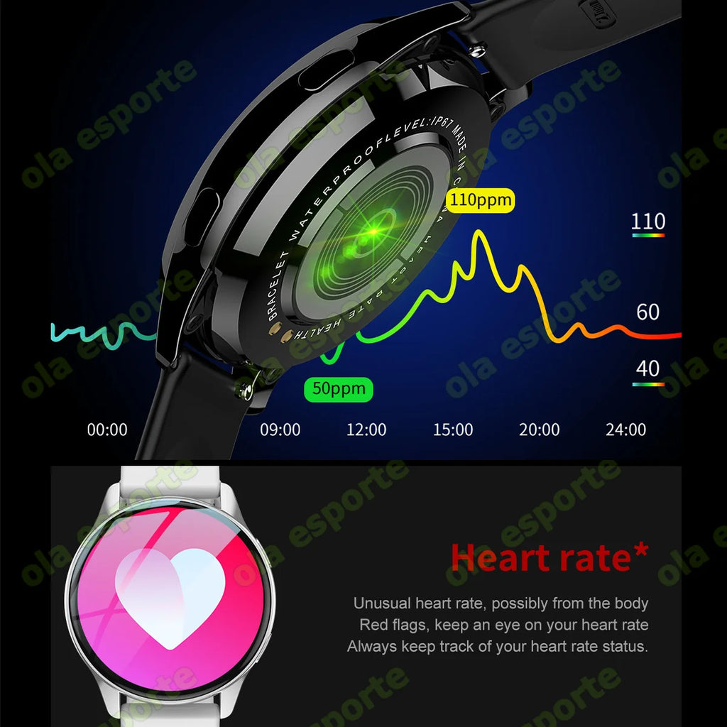 Smartwatch Elegante com Chamadas Bluetooth e Monitorização da Saúde