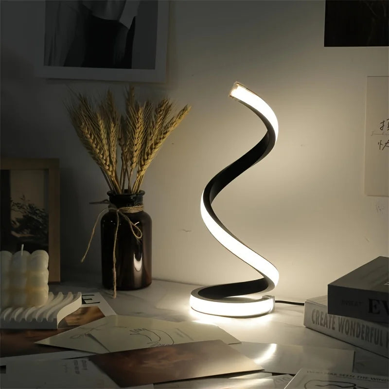 Candeeiro LED Espiral Moderno com Intensidade Ajustável