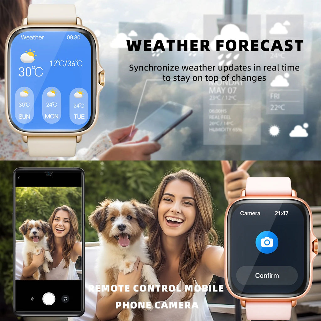Smartwatch 1,83” com Chamadas Bluetooth e Resistência à Água