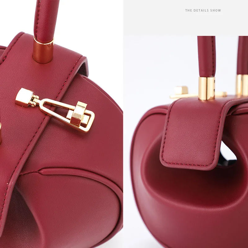 Bowling Spherical Women's Handbag Luxury Brand Designer Hobos Bag Fashion Mini Round Shoulder Bags PU Leather Female Purse