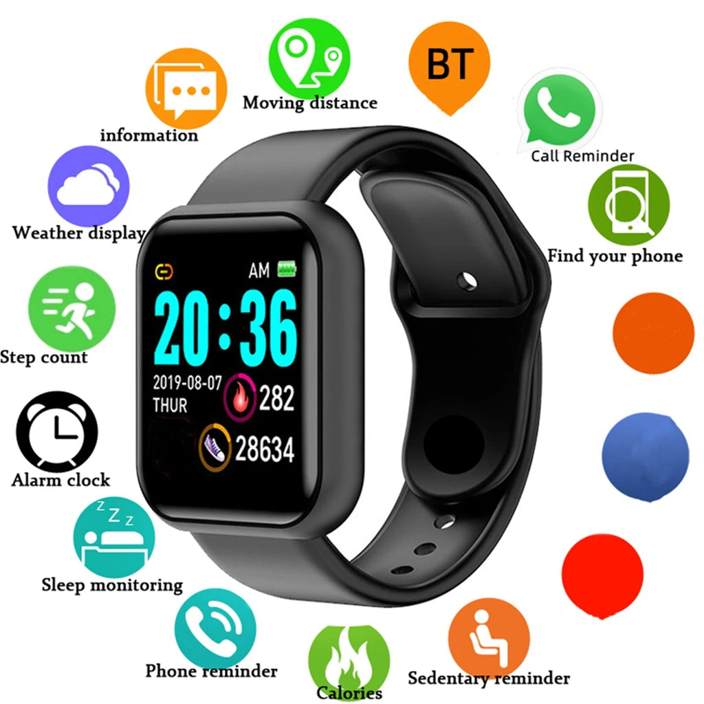 Smartwatch Fitness com Chamadas Bluetooth e Monitorização da Saúde
