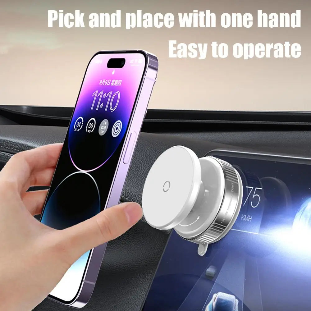 Intelligent For Magsafe Car Mount Mobile Phone Holder Magnetic Vacuum Magnetic Suction Cup Folding Swivel Stand AdsorptionStable
