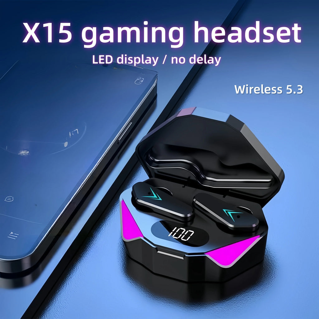 Auriculares Bluetooth X15 TWS Gaming LED
